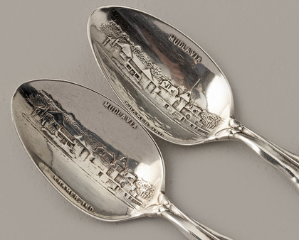 Full Figural Indian Sterling Silver Souvenir Spoons (Pair) - Mudlavia, Kramer